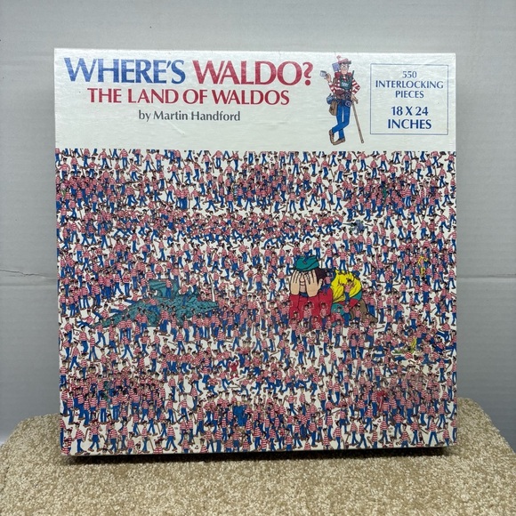 Vintage 1990 Where’s WALDO? The Land Of Waldos PUZZLE 550 Pieces 18 x 24 -Sealed - Picture 1 of 4